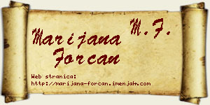 Marijana Forcan vizit kartica